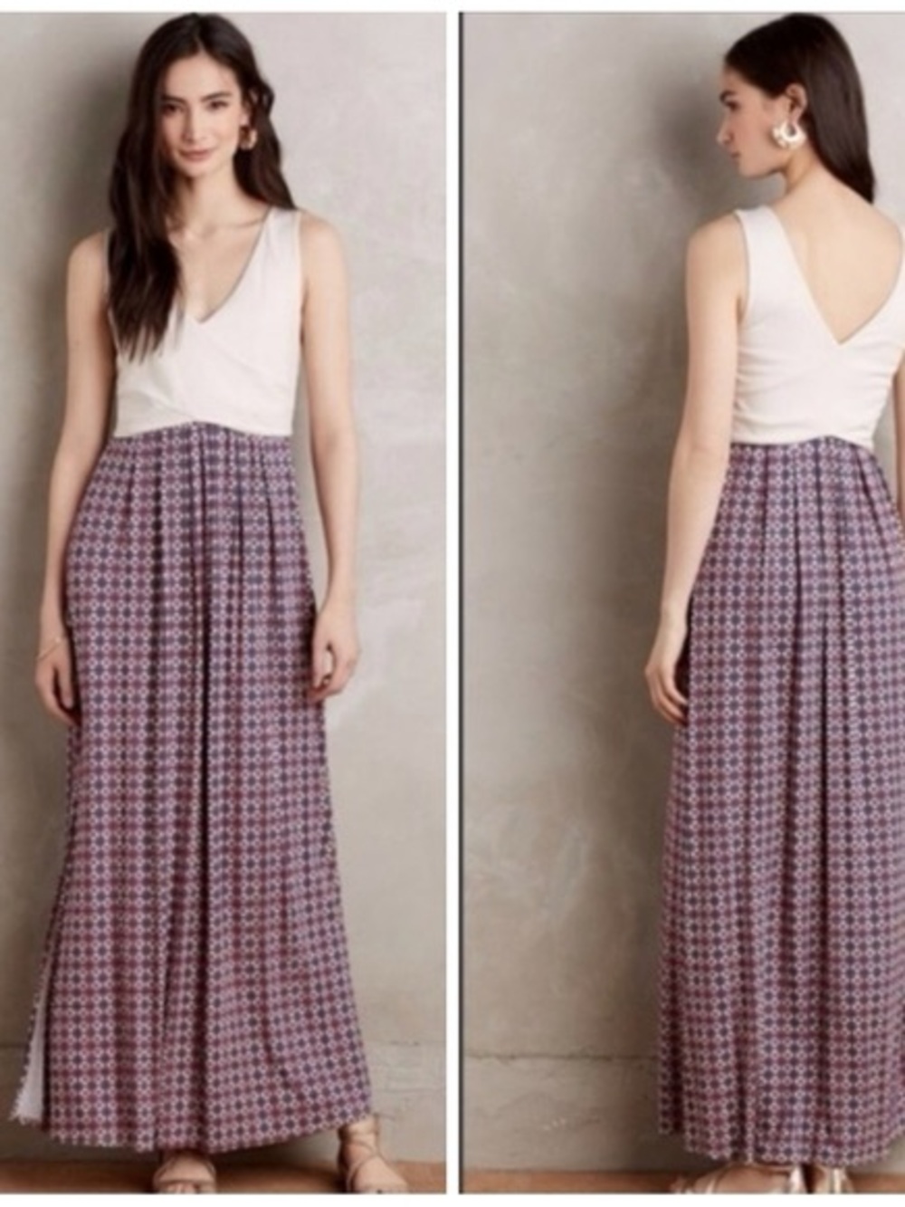 Maeve Blush Cream Two-Tone Dress